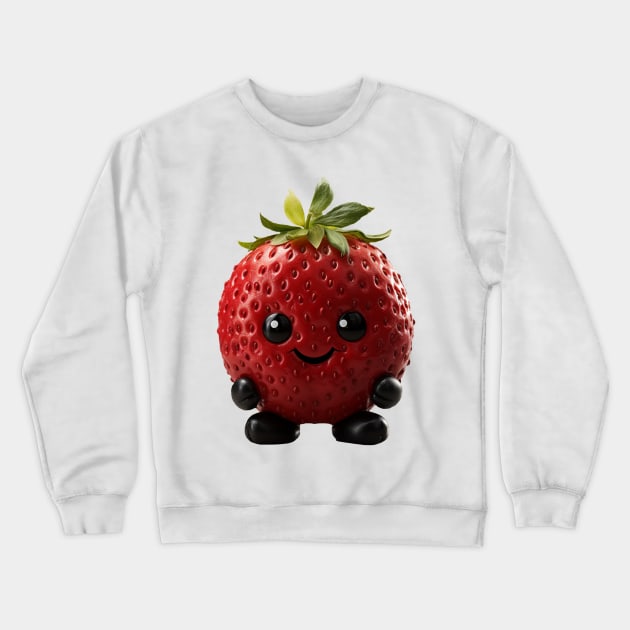 Cute Kawaii Strawberry Crewneck Sweatshirt by Cuteopia Gallery